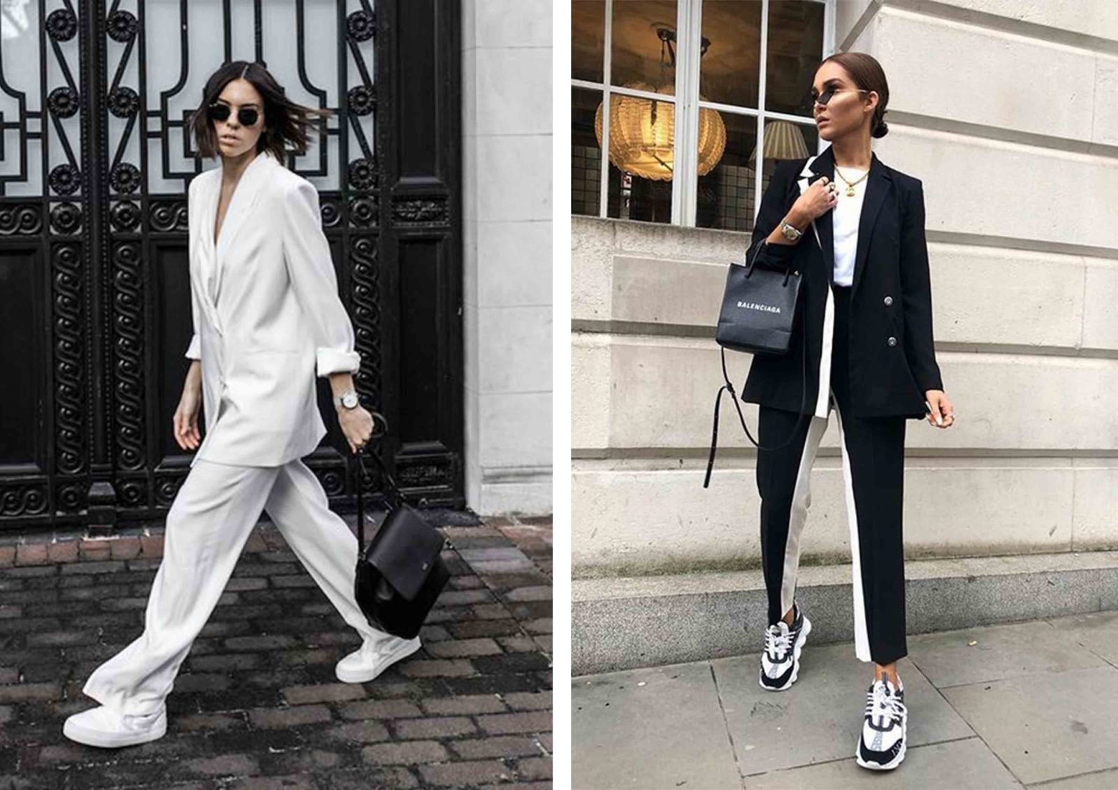 suit and sneakers women