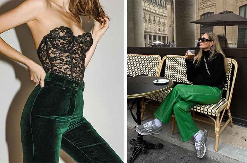 Pin by Vida Leatherday on Clothes  Casual outfits, Green pants outfit,  High waisted pants outfit