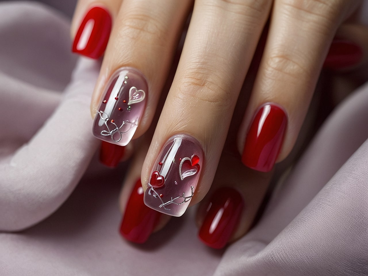 heart nail designs