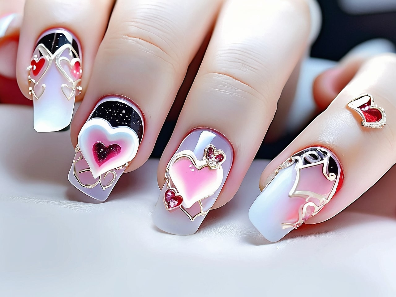 heart nail designs