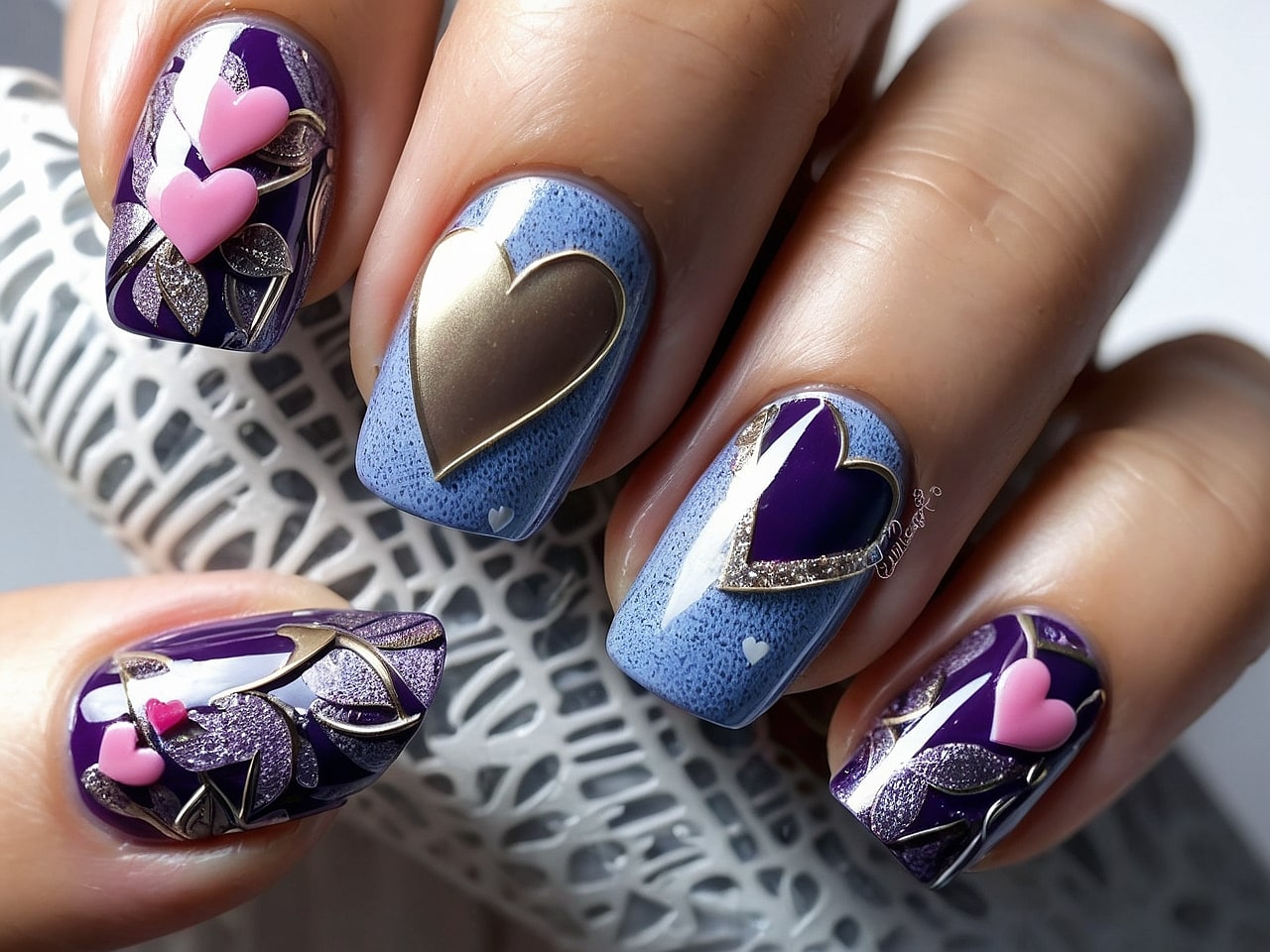 heart nail designs