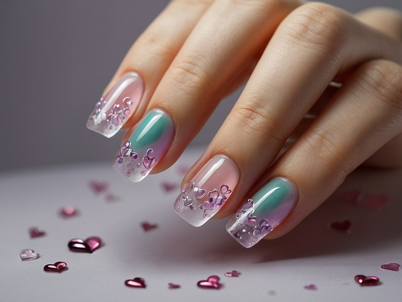 heart nail designs