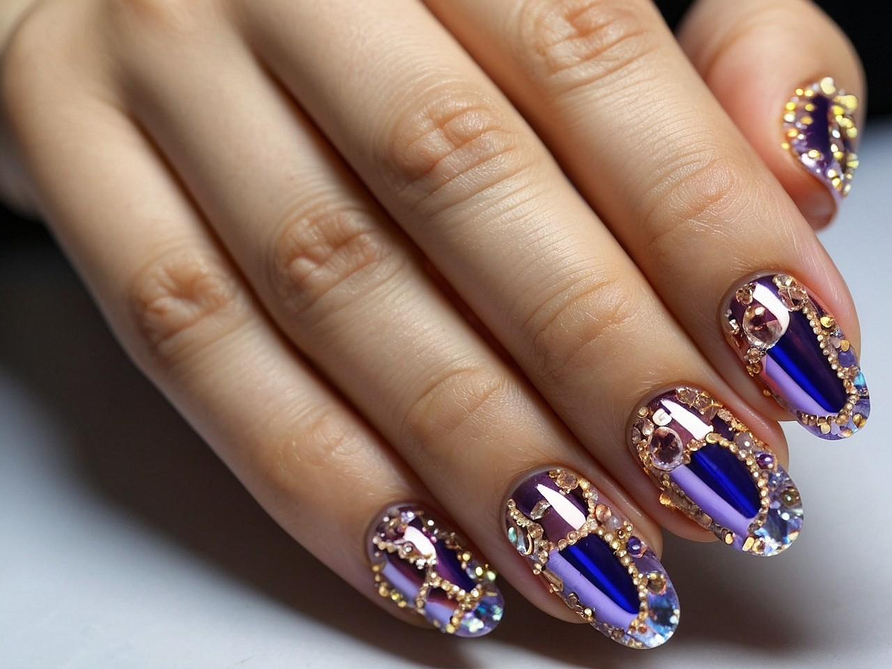 rhinestone nail designs