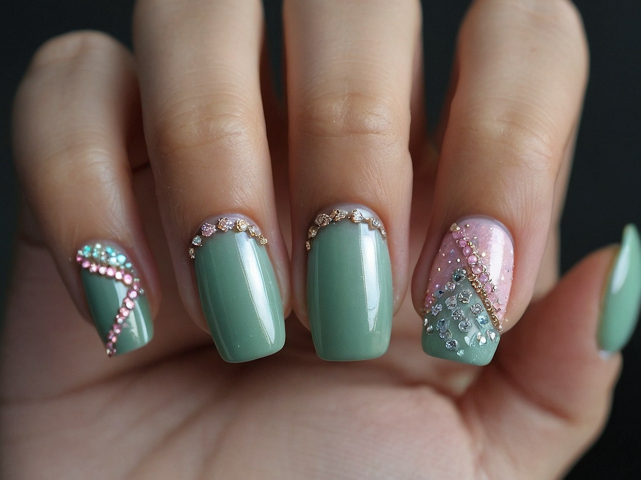 rhinestone nail designs