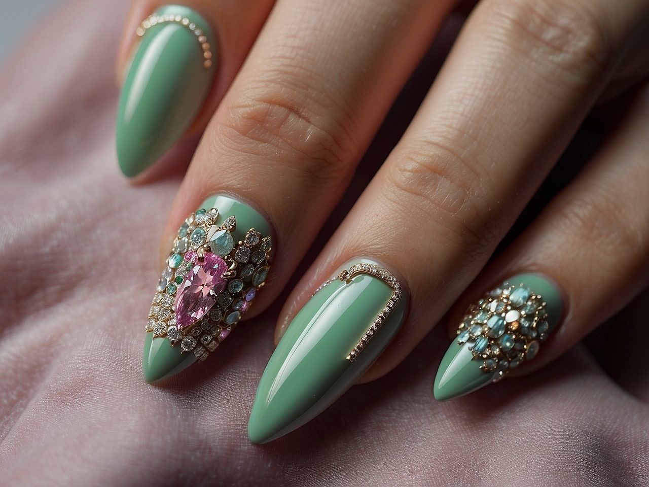 rhinestone nail designs