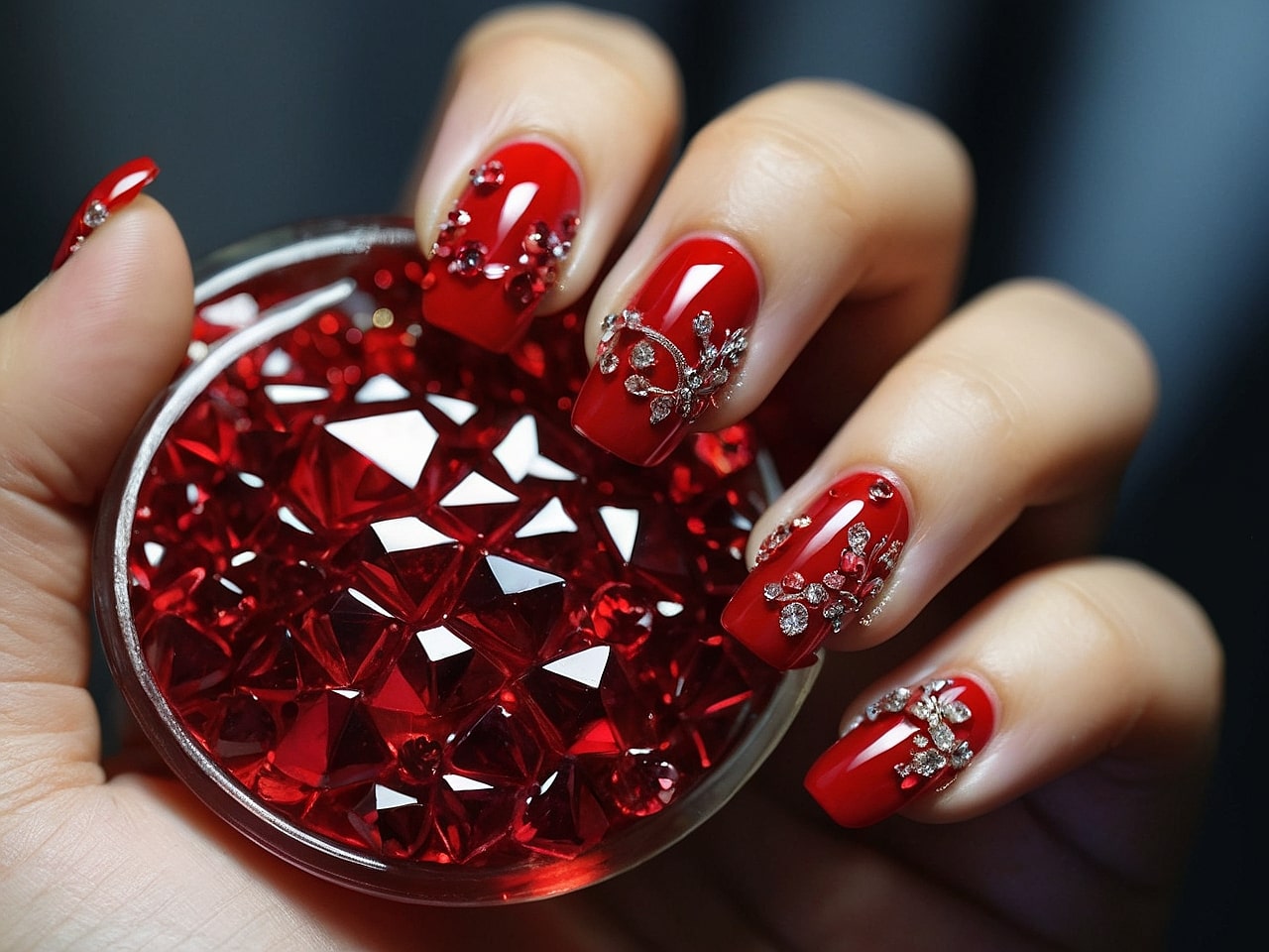 rhinestone nail designs