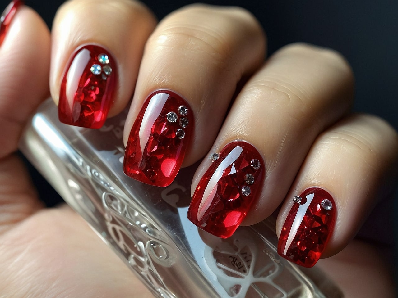 rhinestone nail designs