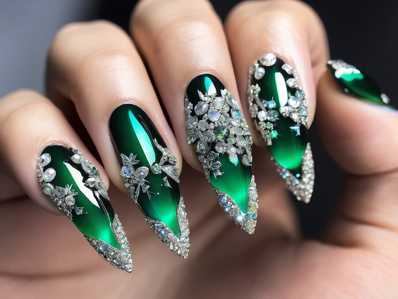 rhinestone nail designs