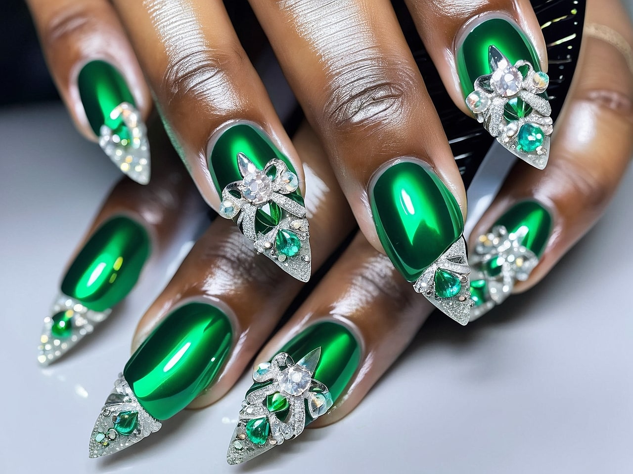 rhinestone nail designs