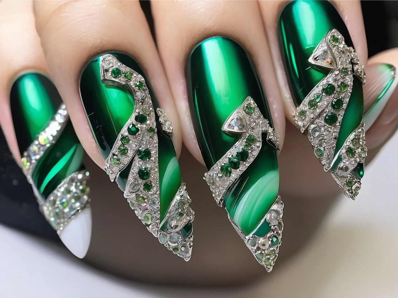 rhinestone nail designs