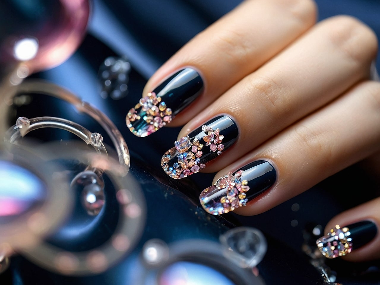 rhinestone nail designs