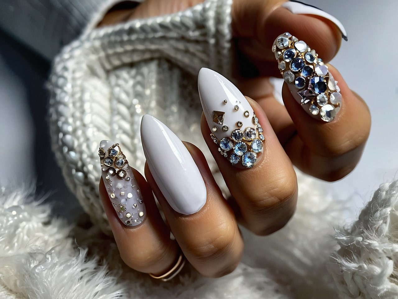 rhinestone nail designs