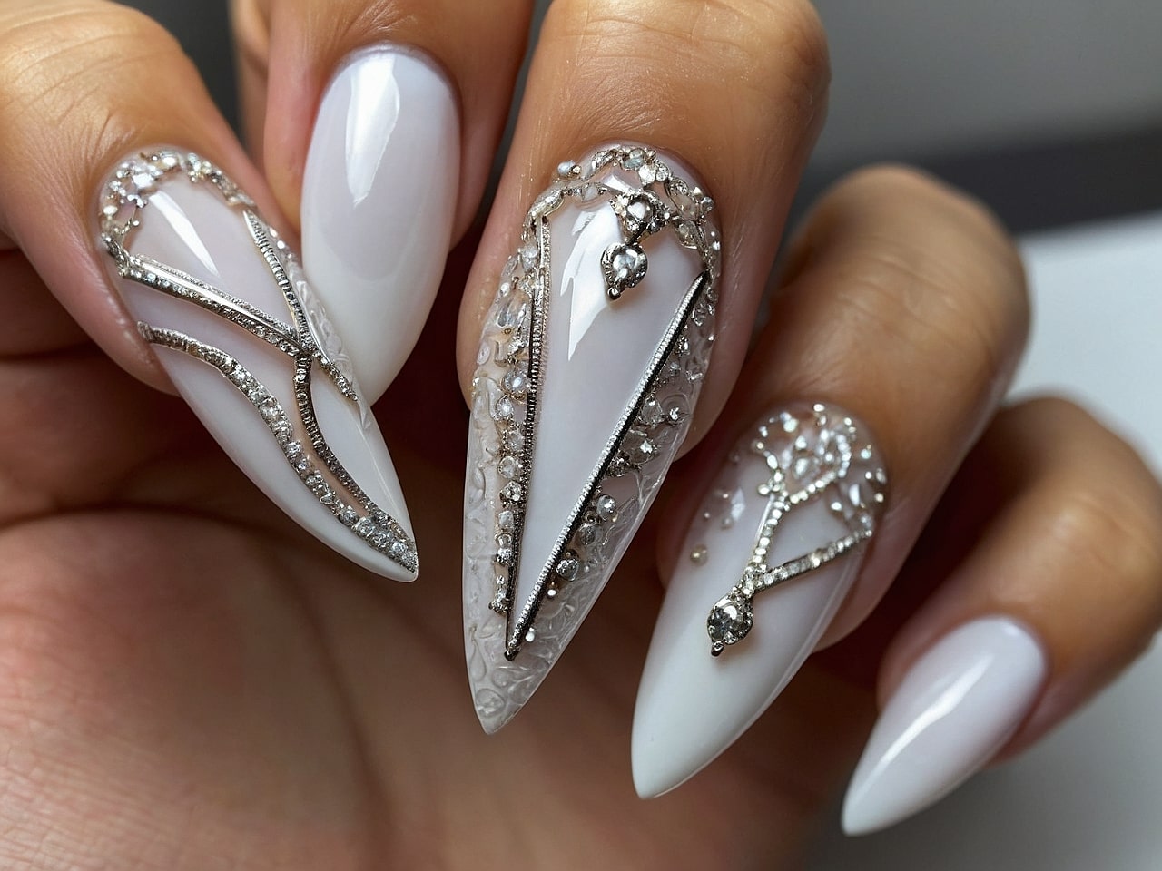 rhinestone nail designs