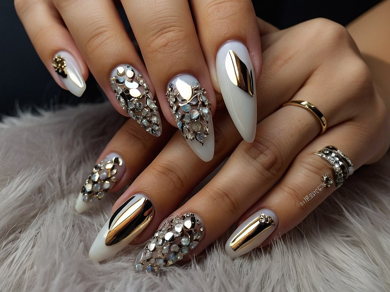 rhinestone nail designs