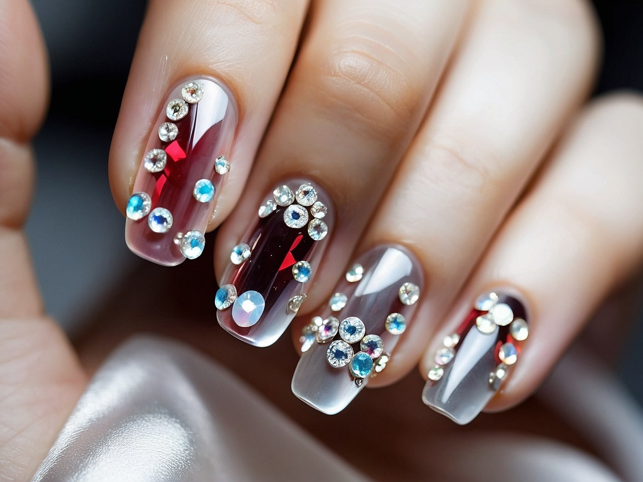 rhinestone nail designs