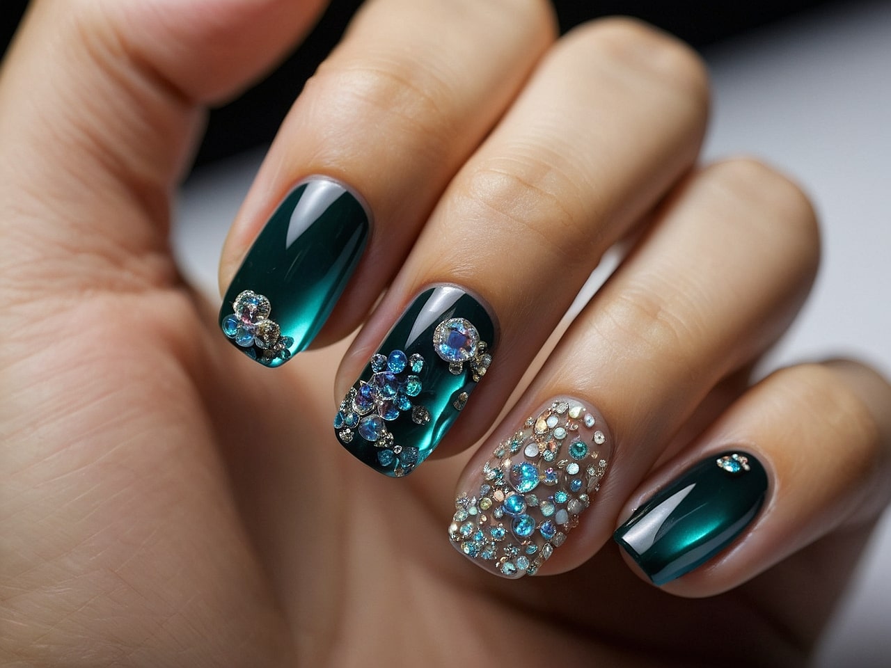 rhinestone nail designs