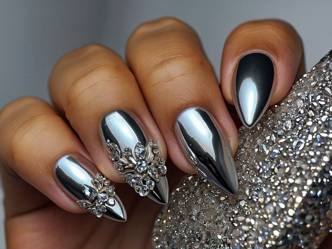 rhinestone nail designs