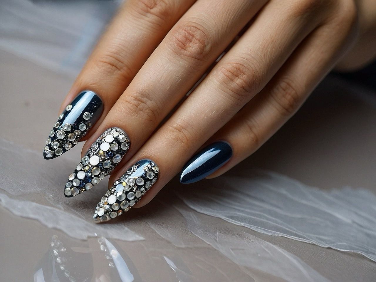 rhinestone nail designs