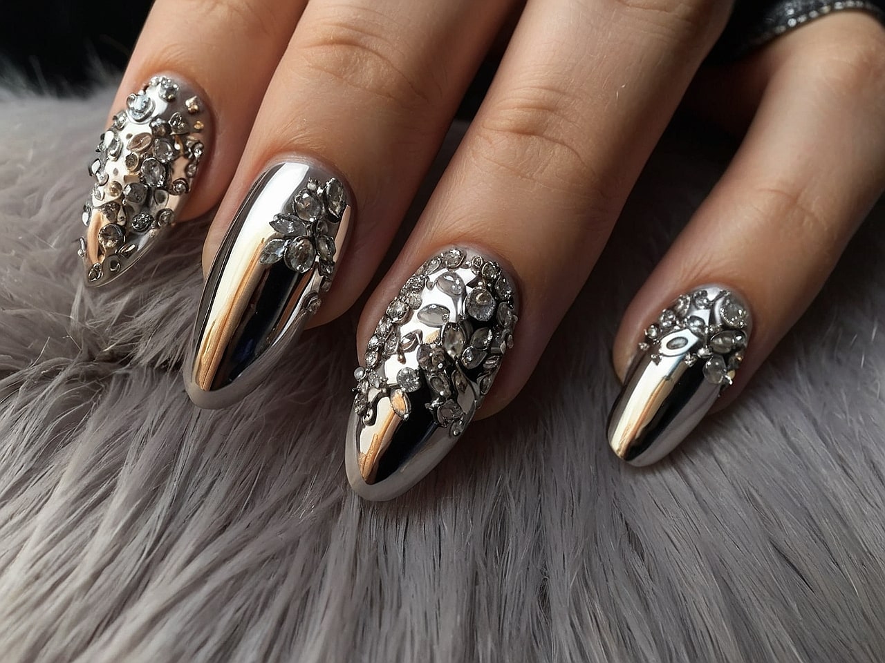 rhinestone nail designs