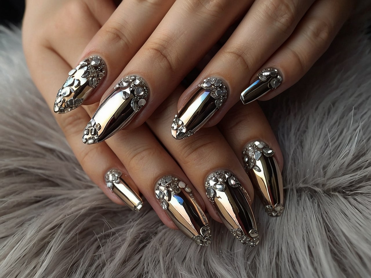 rhinestone nail designs