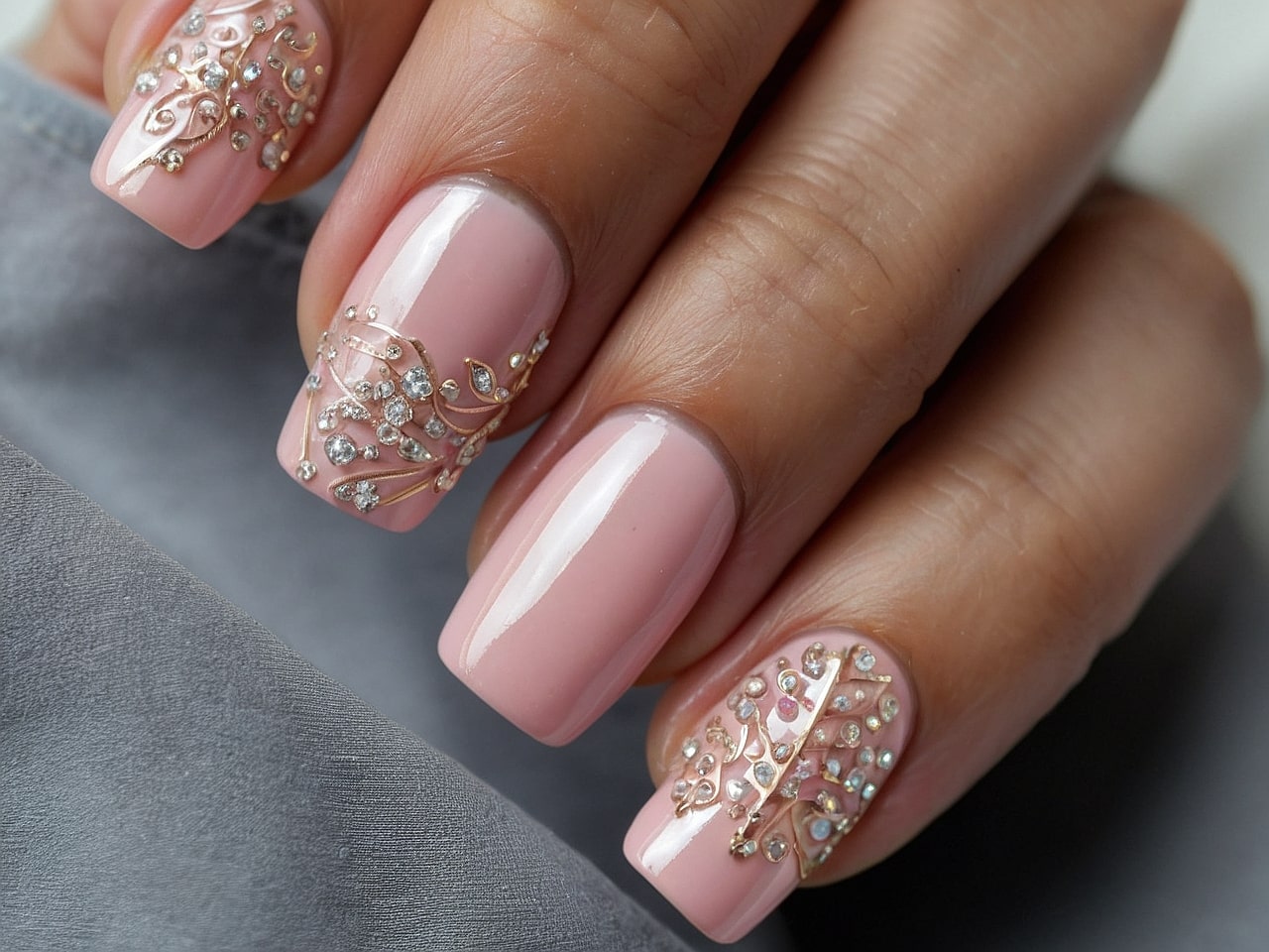 rhinestone nail designs