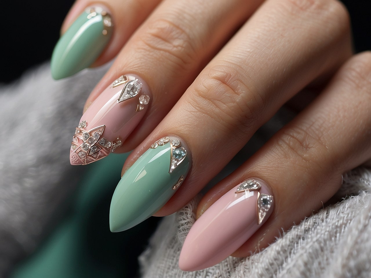 rhinestone nail designs